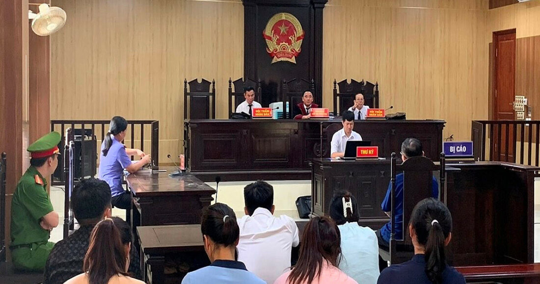 Phiên xử Nguyễn Văn Thiệp kết thúc chiều 23/8. Ảnh: Lam Sơn