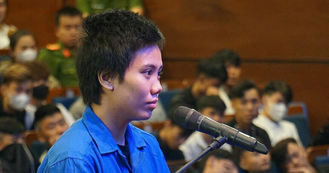 Nguyễn Thị Kim Chi tại phiên xét xử lưu động. Ảnh: Ngọc Trường