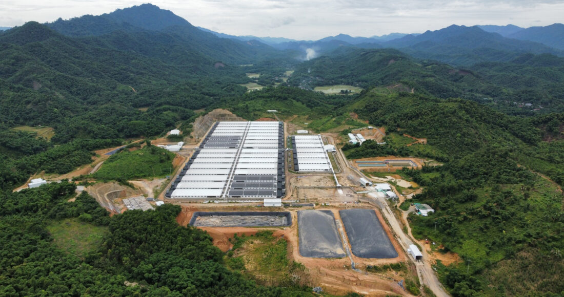 Trang trại nuôi lợn của Công ty CP đầu tư nông nghiệp Agri-Vina ở xã Tân Phúc. Ảnh: Lam Sơn