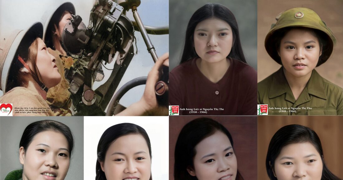 Hình ảnh 10 cô gái hy sinh tại xã Lam Hạ xưa sau khi được phục dựng. Ảnh: