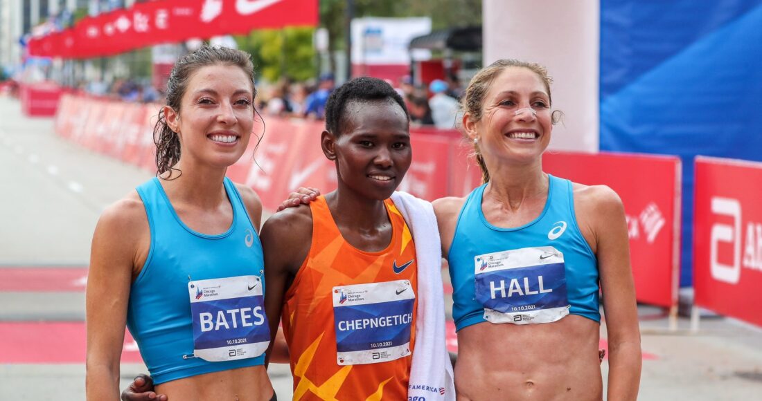 Sara Hall sẽ tiếp tục là đối thủ cạnh tranh với Chepngetich tại Chicago Marathon 2024. Ảnh: AFP