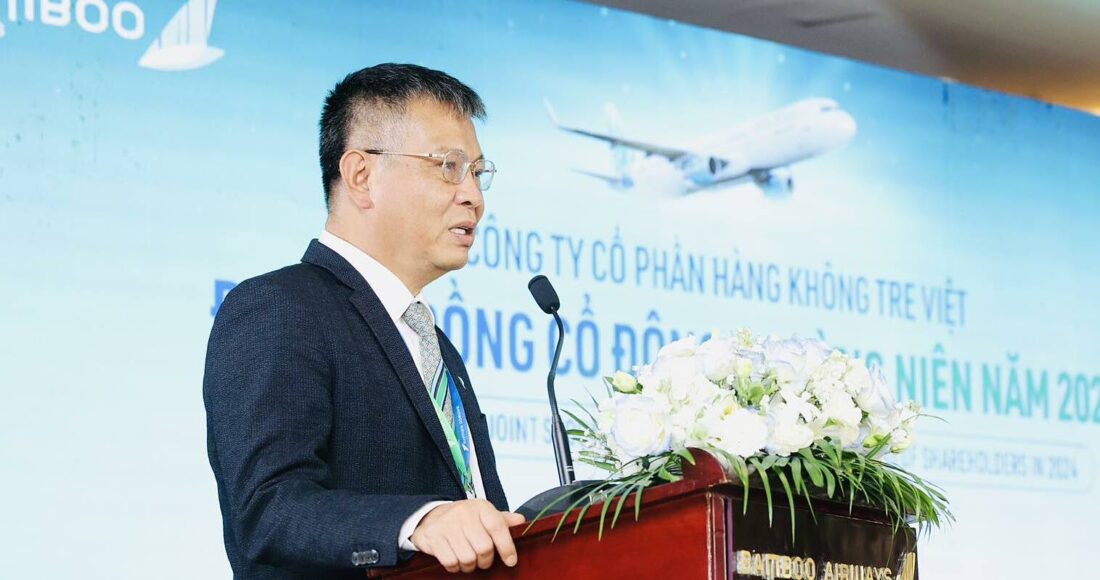 CEO Lương Hoài Nam tại phiên họp thường niên Bamboo Airways ngày 17/7. Ảnh: BAV