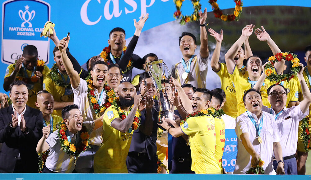 Thanh Hoá FC đánh bại Hà Nội FC để giành Cup Quốc gia mùa giải 2023-2024. Ảnh: Lâm Thoả