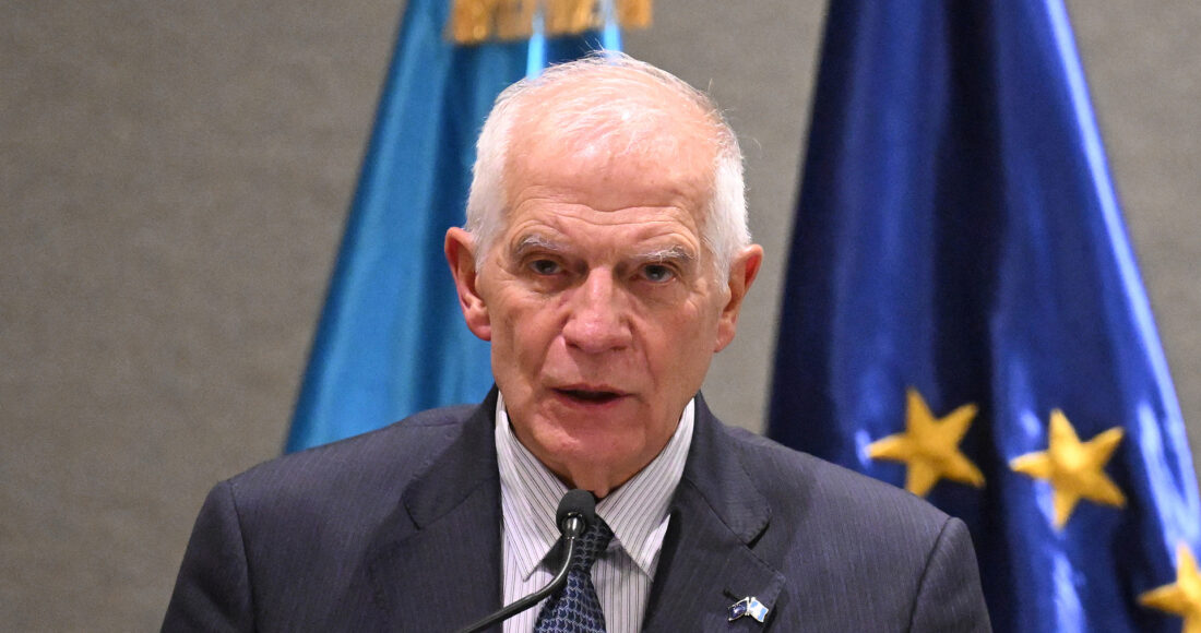 Quan chức phụ trách chính sách đối ngoại EU Josep Borrell tại cuộc họp báo ở Guatemala hồi tháng 1. Ảnh: AFP