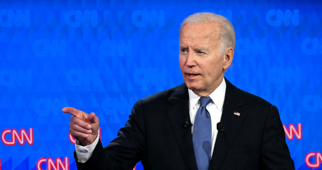Tổng thống Biden trong cuộc tranh luận tổng thống. Ảnh: AFP