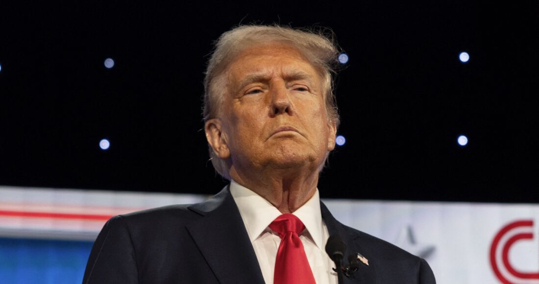 Cựu tổng thống Mỹ Donald Trump tại trường quay của CNN ở Atlanta, Georgia, ngày 27/6. Ảnh: AFP