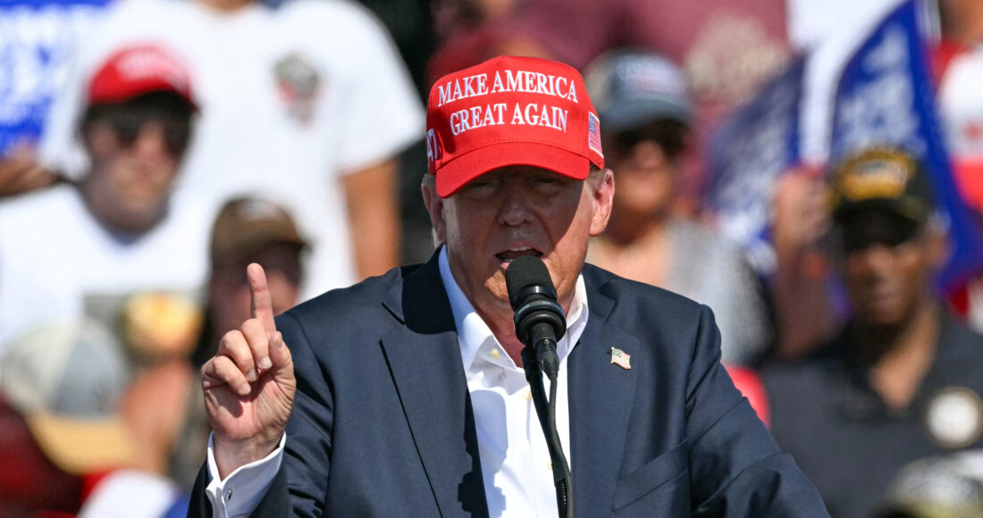 Cựu tổng thống Donald Trump phát biểu tại Chesapeake, bang Virginia, ngày 28/6. Ảnh: AFP