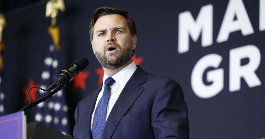 Ứng viên phó tổng thống đảng Cộng hòa JD Vance tại sự kiện gây quỹ tranh cử ở thành phố Milwaukee, bang Wisconsin ngày 17/7. Ảnh: AFP