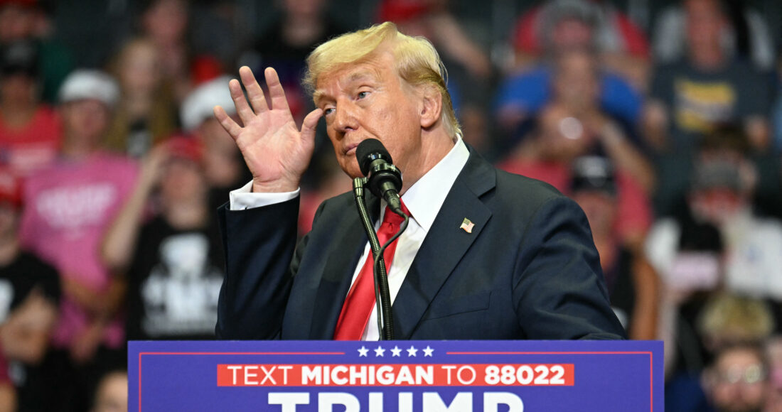 Cựu tổng thống Mỹ Donald Trump trong một cuộc vận động tranh cử ở Michigan ngày 20/7. Ảnh: AFP