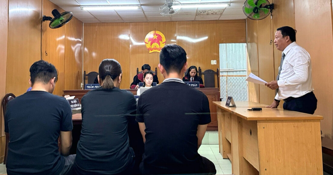 Ba bị cáo tại toà hôm nay. Ảnh: Nhật Vy