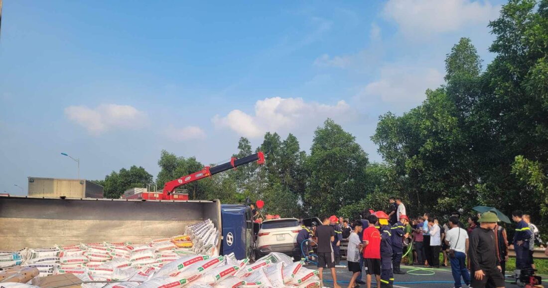 Hiện trường vụ tai nạn chiều 6/7. Ảnh: Cục CSGT