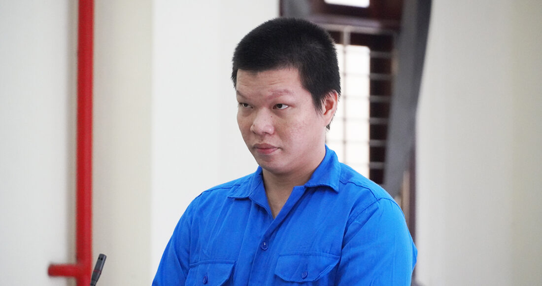 Nguyễn Thanh Sơn tại tòa. Ảnh: Hoàng Nam