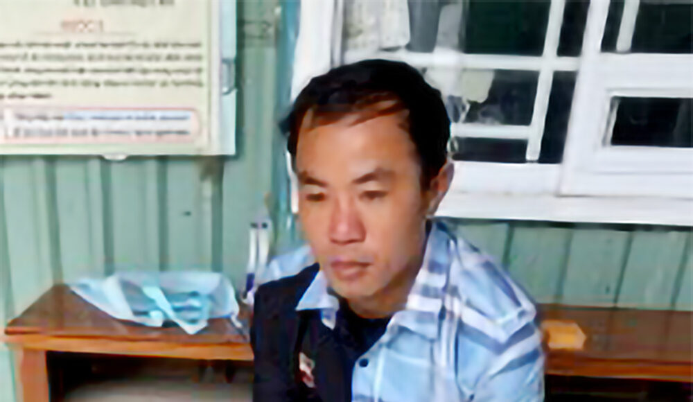 Hoàng tại cơ quan điều tra. Ảnh: Tiến Tầm