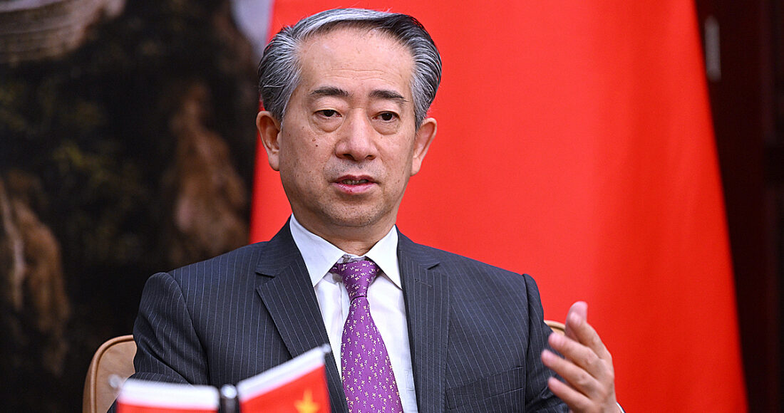 Đại sứ Trung Quốc tại Việt Nam Hùng Ba trong cuộc phỏng vấn ngày 4/7. Ảnh: Giang Huy