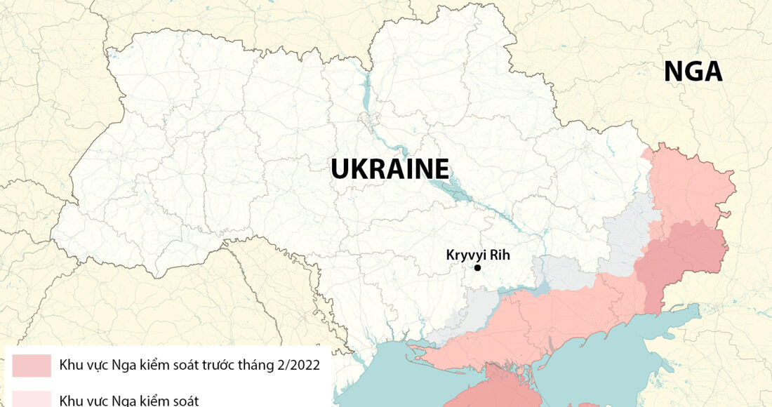 Vị trí thành phố Kryvyi Rih. Đồ họa: RYV