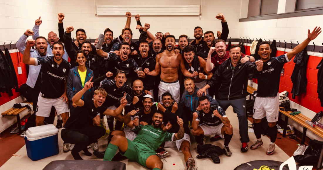 Brunos Magpies, đội bóng được thành lập bởi dân nhậu ở một quá rượu, tạo nên kỳ tích cho bóng đá Gibraltar. Ảnh: X/@NathanRooney89