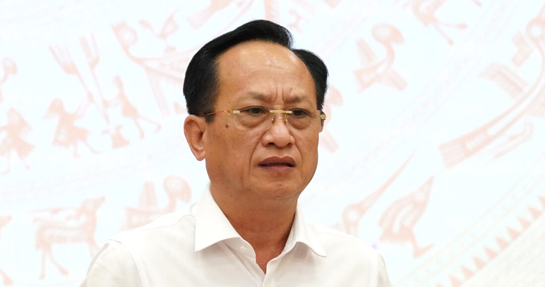 Ông Phạm Văn Thiều, Chủ tịch UBND tỉnh Bạc Liêu phát biểu tại buổi họp ngày 5/7. Ảnh: Chúc Ly