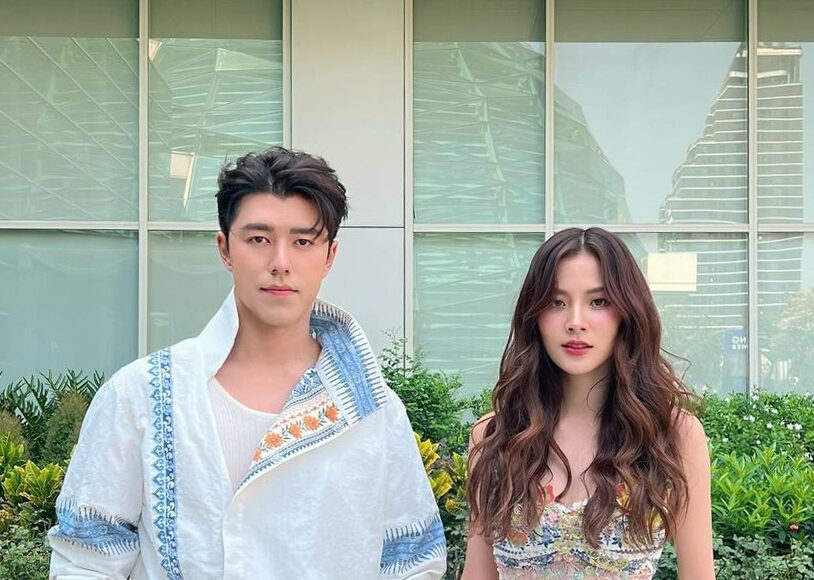 Nine Naphat và Baifern Pimchanok tại sự kiện tổ chức tháng 4. Ảnh: Thai Headlines