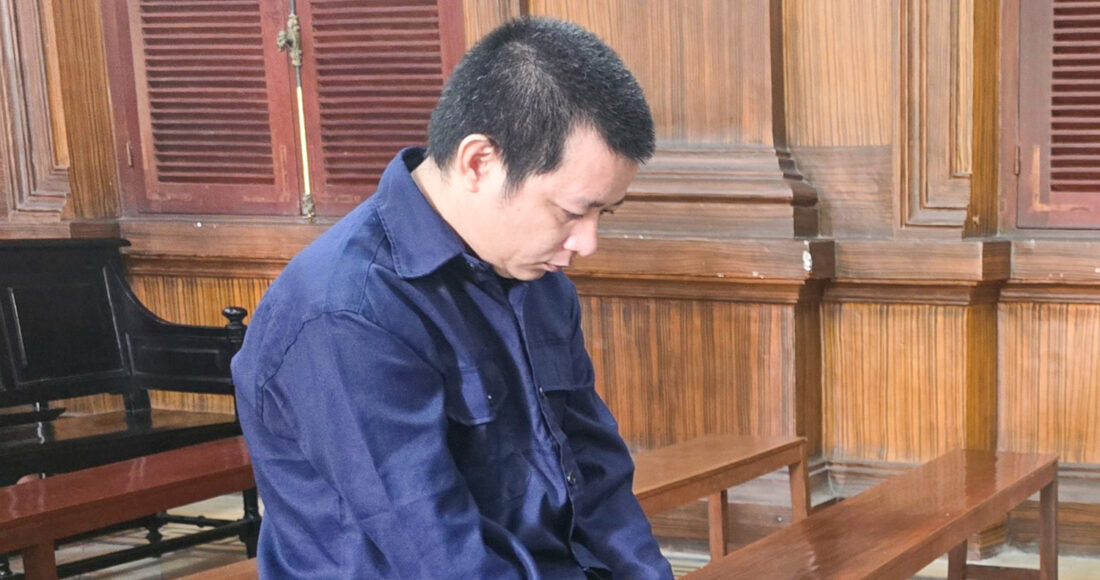 Bị cáo Lê Công Ty tại tòa sáng nay. Ảnh: Bình Nguyên