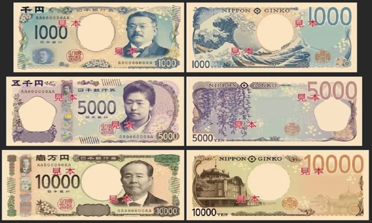 Những tờ tiền mới của Nhật Bản. Ảnh: Nippon