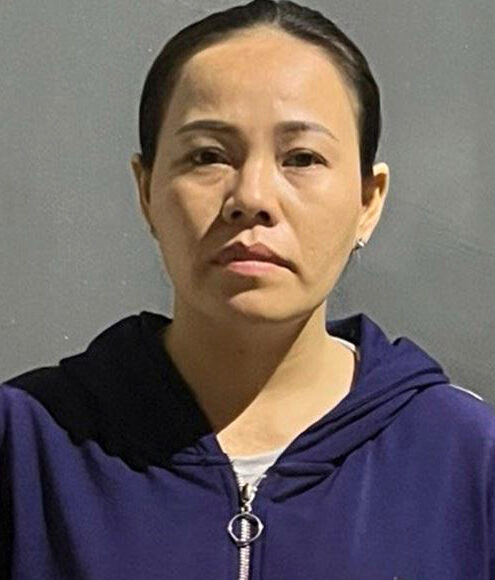 Nguyễn Thị Hồng Bích tại cơ quan điều tra. Ảnh: Công an cung cấp