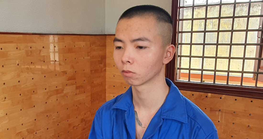 Nguyễn Văn Thế tại cơ quan điều tra. Ảnh: Ngọc Oanh