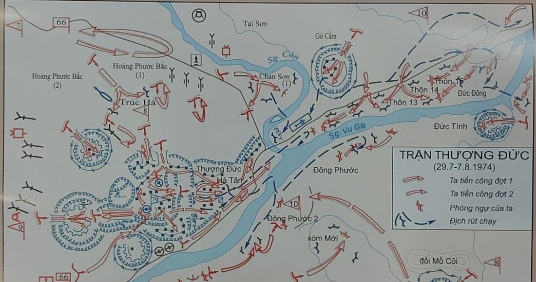 Sơ đồ các mũi tiến công vào Thượng Đức. Ảnh: Vietnam+