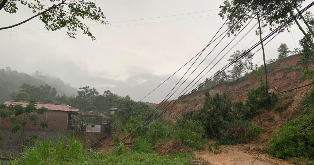 Sạt lở tại xã Thông Nguyên, huyện Hoàng Su Phì. Ảnh: Thanh Huyền