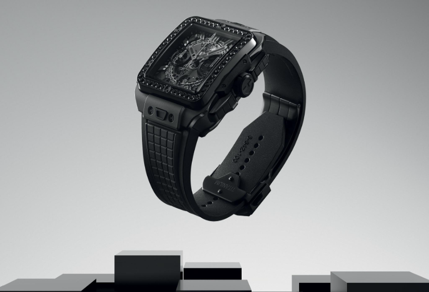 Thiết kế đồng hồ Square Bang Unico All Black Diamonds kích thước 42 mm. Ảnh: Hublot