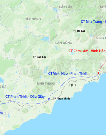 Cam Lâm - Vĩnh Hảo là một trong 5 đoạn cao tốc nối TP HCM với Nha Trang. Đồ hoạ: Đăng Hiếu