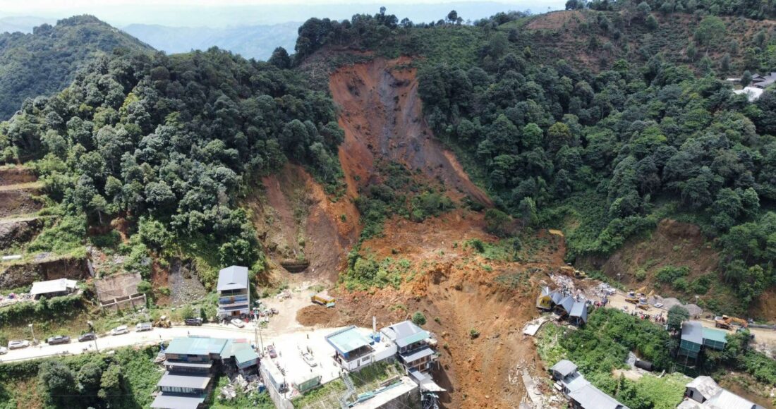 Vị trí sạt lở ngày 10/8 ở xã Tà Xùa. Ảnh: Ban Chỉ huy quân sự huyện Bắc Yên