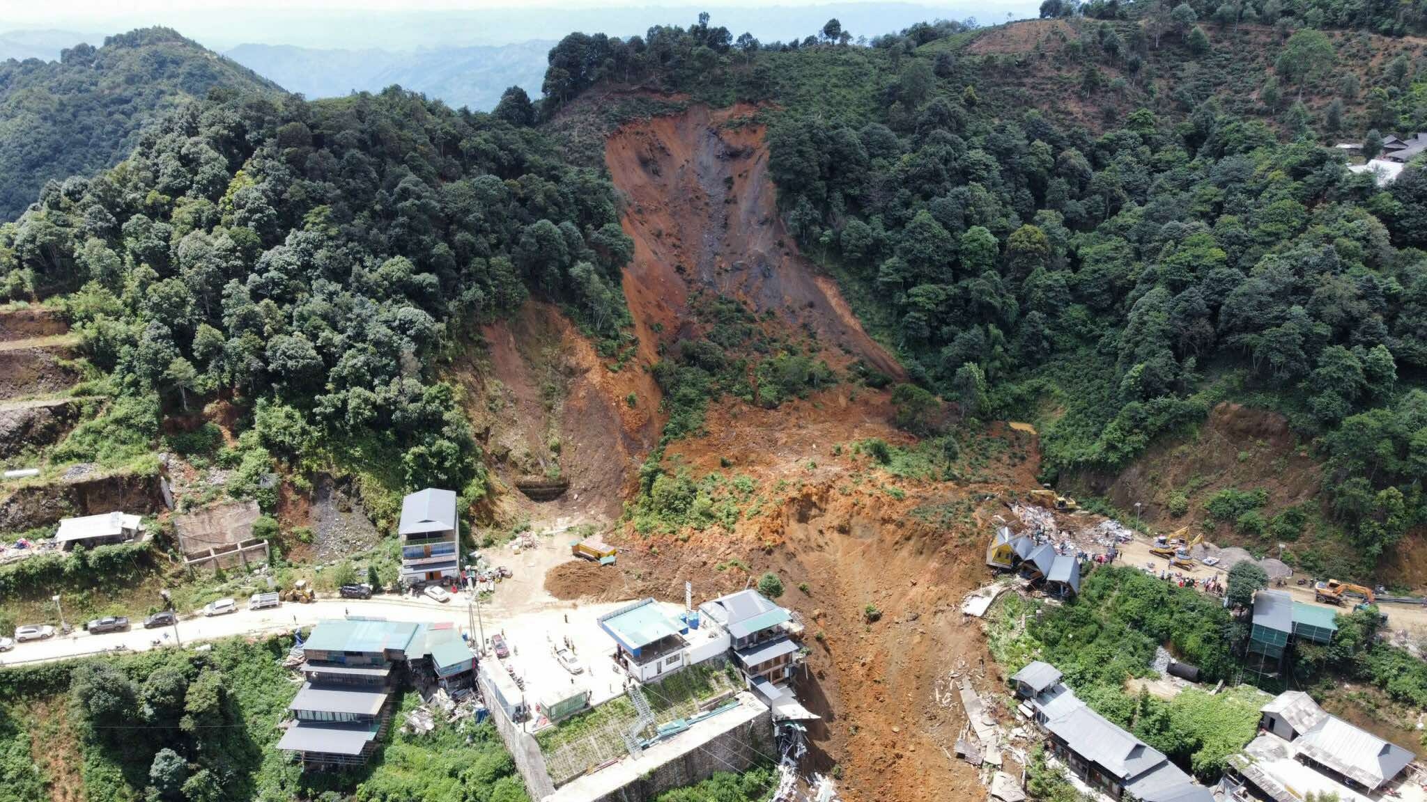 Vị trí sạt lở ngày 10/8 ở xã Tà Xùa. Ảnh: Ban Chỉ huy quân sự huyện Bắc Yên