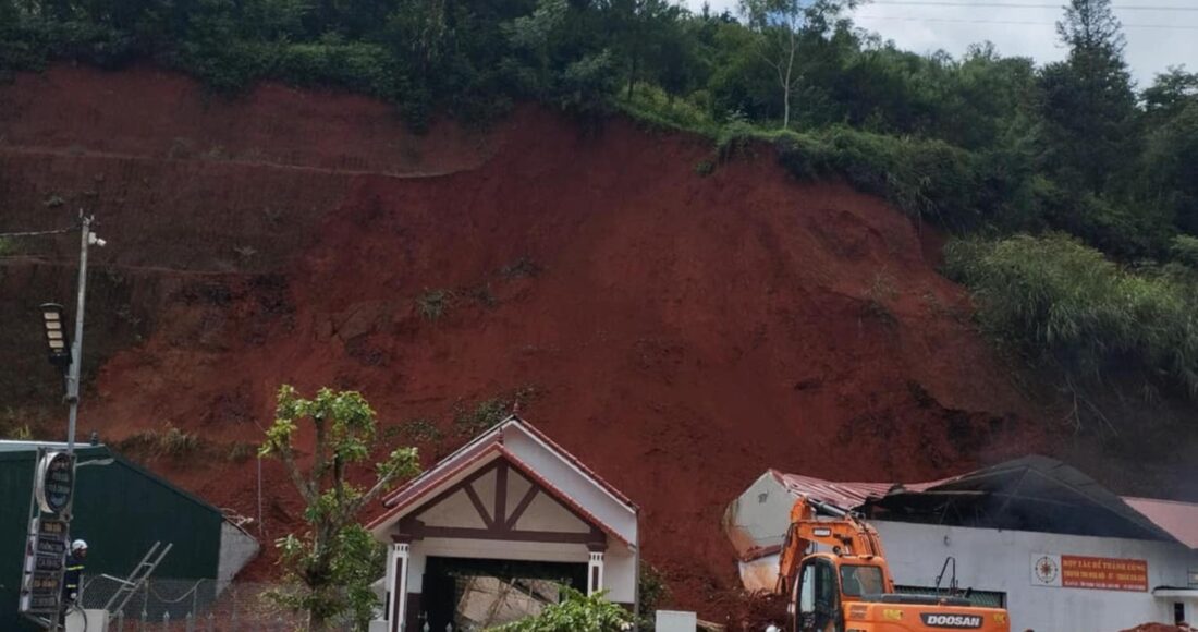 Hiện trường vụ sạt lở ở Lạng Sơn. Ảnh: Thầy Mo