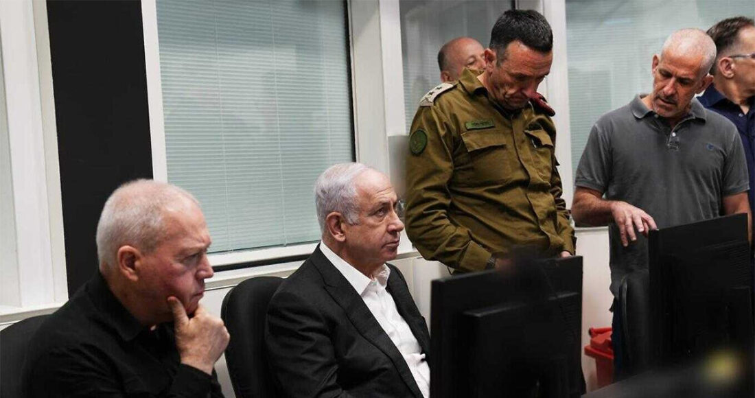 Thủ tướng Benjamin Netanyahu (thứ hai, từ trái qua) cùng các quan chức quốc phòng và an ninh Israel trong cuộc họp ngày 8/6. Ảnh: Shin Bet