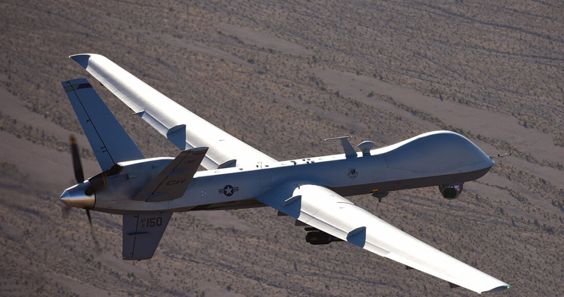 UAV MQ-9 Reaper của Mỹ bay huấn luyện tháng 7/2015. Ảnh: USAF