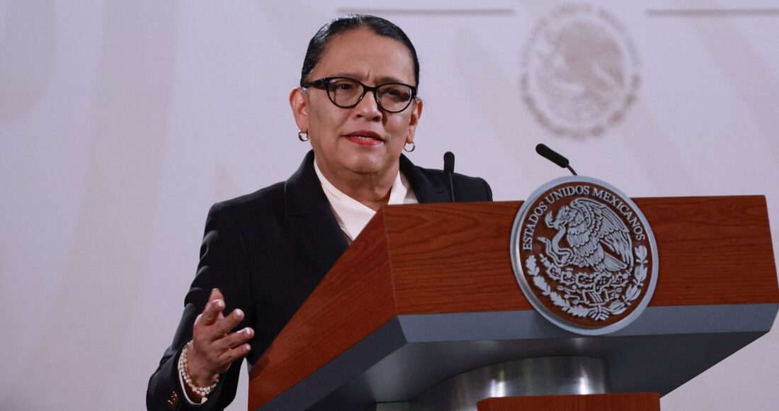 Bộ trưởng An ninh Mexico Rosa Icela Rodriguez tại Mexico City ngày 29/7. Ảnh: AFP