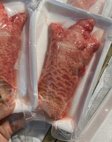 Chân gà Đông Tảo khủng tại cửa hàng Cô Vân. Ảnh: Cô Vân