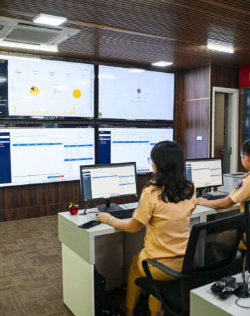 Phòng giám sát đấu giá biển số của Cục Cảnh sát giao thông. Ảnh: CAND