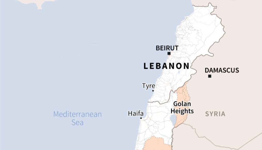 Vị trí Israel và Lebanon. Đồ họa: AFP