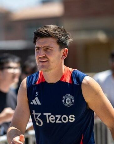 Maguire trong buổi tập tại Los Angeles. Ảnh: Man Utd