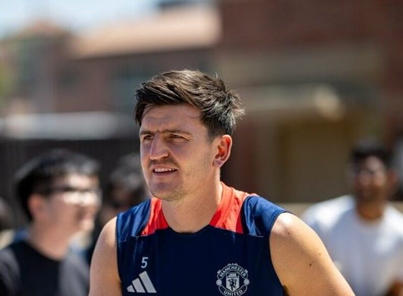 Maguire trong buổi tập tại Los Angeles. Ảnh: Man Utd