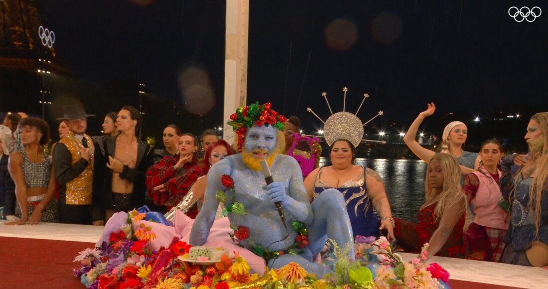 Màn biểu diễn gây liên tưởng đến bức tranh Bữa tối cuối cùng trong lễ khai mạc Olympic Paris 2024. Ảnh: X/The Olympic Games