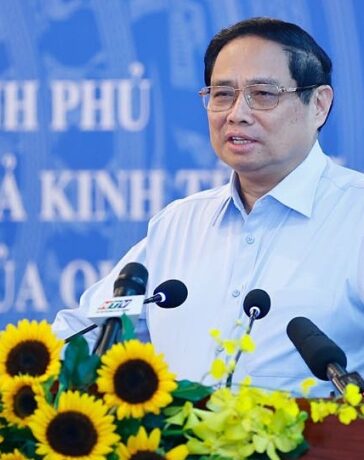 Thủ tướng Phạm Minh Chính phát biểu tại hội nghị, sáng 10/8. Ảnh: Nhật Bắc