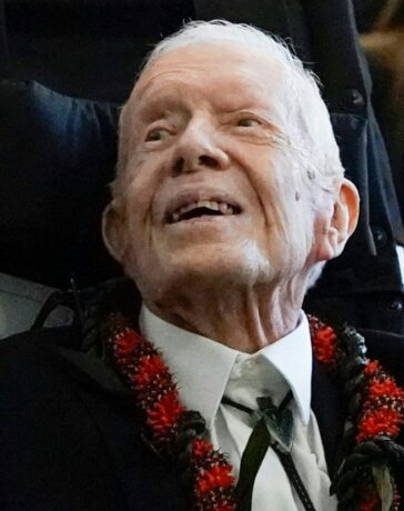 Cựu tổng thống Mỹ Jimmy Carter tại tang lễ của vợ ở Plains, bang Georgia hồi tháng 11/2023. Ảnh: AFP
