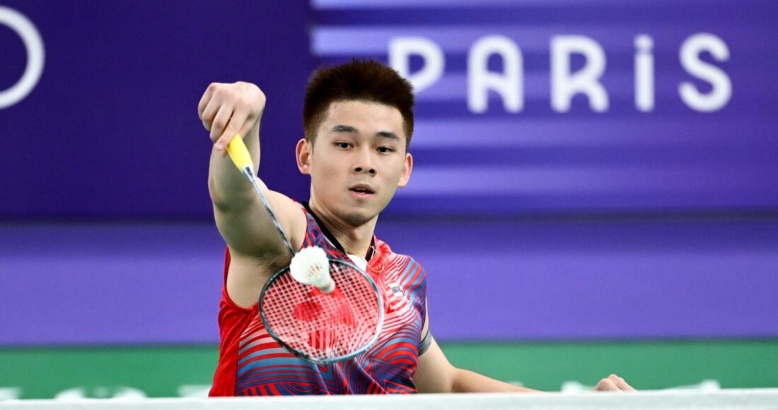 Tay vợt Kunlavut Vitidsarn thi đấu cầu lông đơn nam Olympic Paris 2024. Ảnh: Reuters