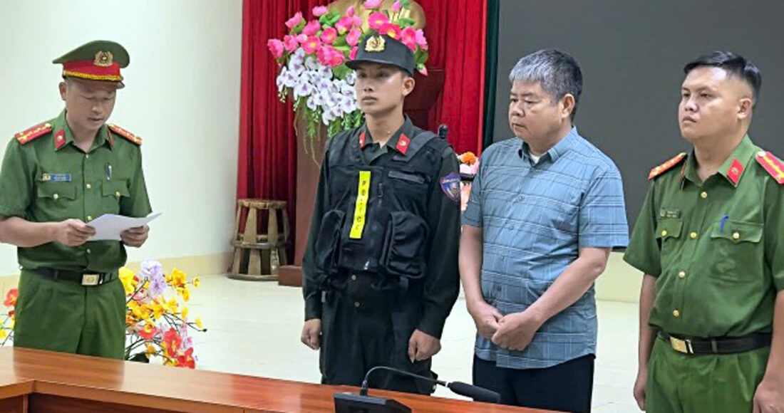 Bị can Tạ Quốc Dân bị bắt. Ảnh: Công an Lai Châu