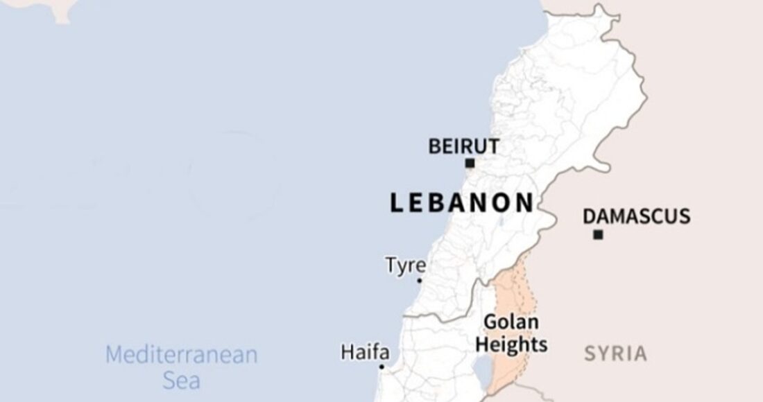 Vị trí Lebanon và Israel. Đồ họa: AFP