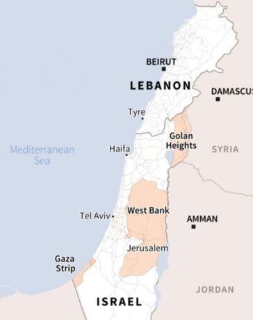 Vị trí Lebanon và Israel. Đồ họa: AFP