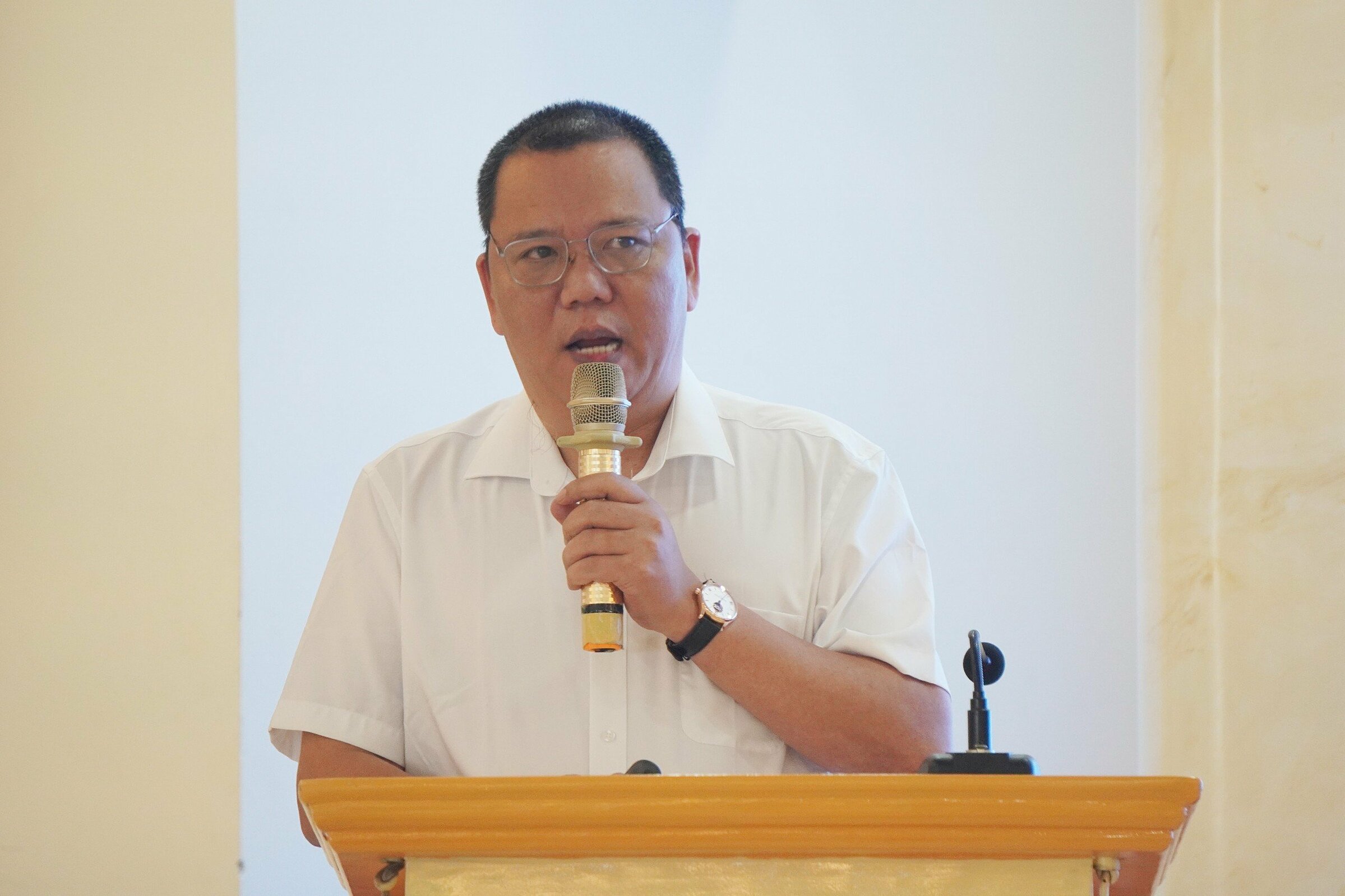 Ông Ngô Xuân Nam - Phó giám đốc Văn phòng SPS Việt Nam tại hội nghị sáng 2/8. Ảnh: Nguyễn Thuỷ