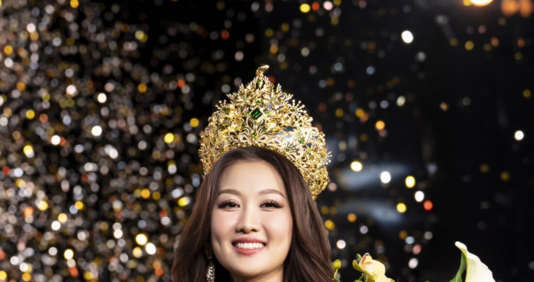 Sắc vóc tân hoa hậu Quế Anh trên sân khấu đăng quang. Ảnh: Miss Grand Vietnam